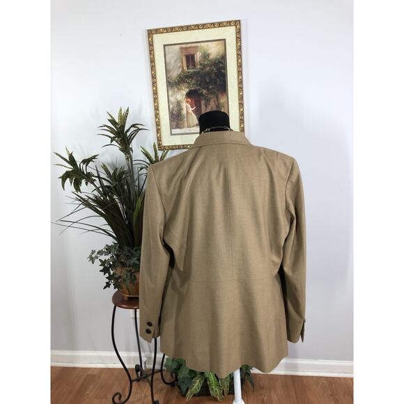 Lafayette 148 Blazer 14 Blue 97% Wool Lined Long Sleeve Mob Wife Office Siren - Picture 2 of 10